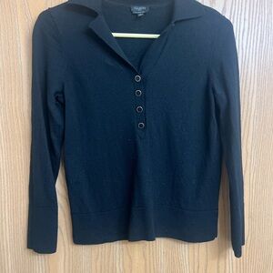 Talbots Wool Black Button Down Women's Shirt